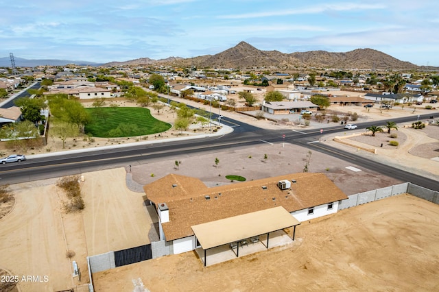 birds eye view of property featuring a residential view and a mountain view