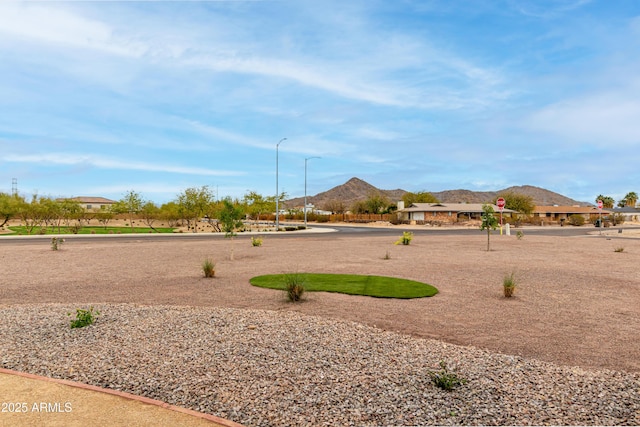 view of community featuring a mountain view