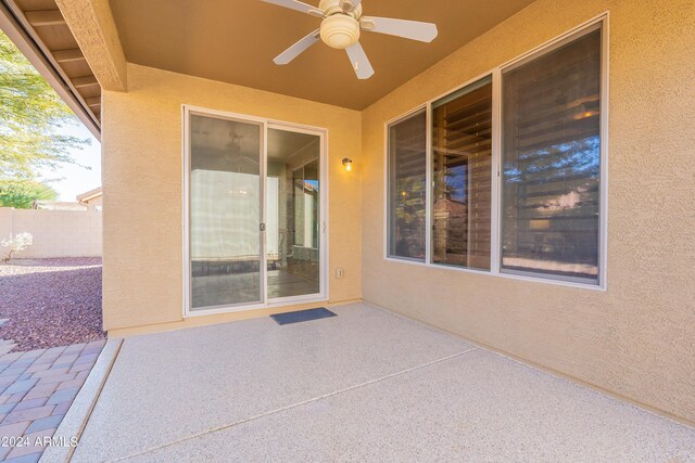 view of patio / terrace with ceiling fan