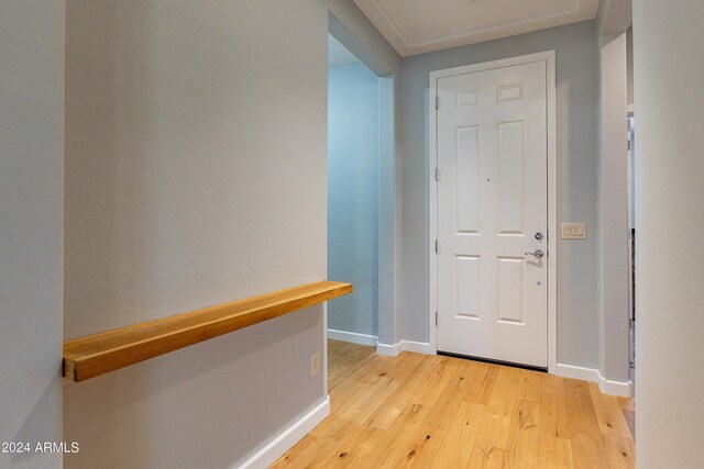 hallway featuring light hardwood / wood-style flooring