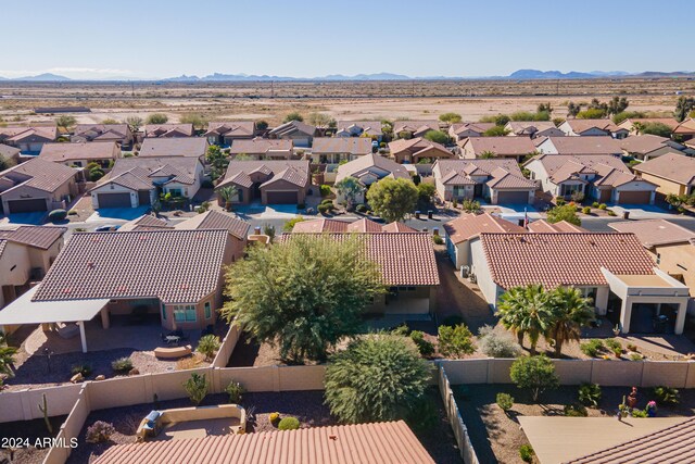 bird's eye view featuring a mountain view