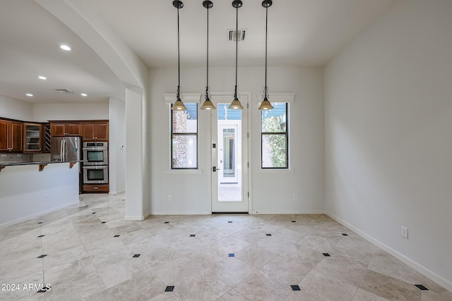 view of unfurnished dining area