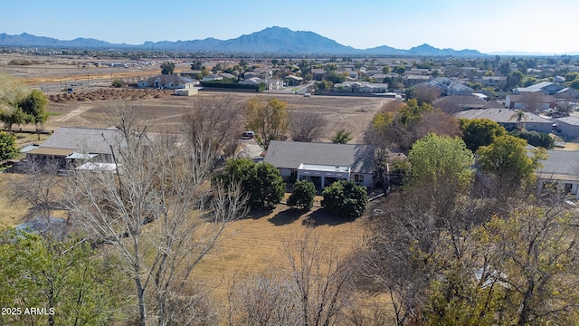 bird's eye view with a mountain view