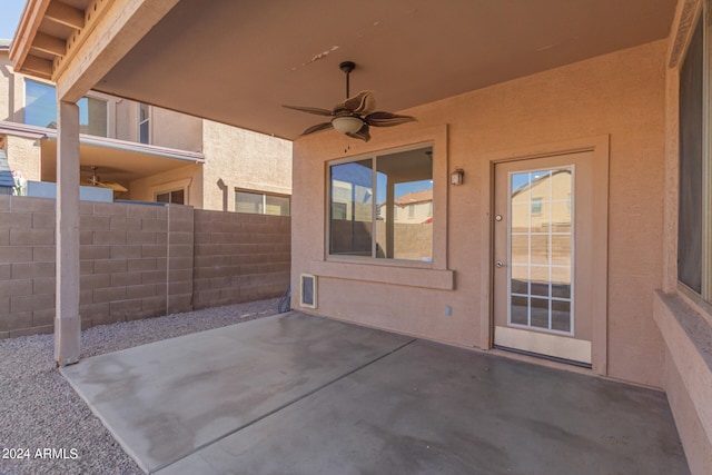 view of patio / terrace with ceiling fan