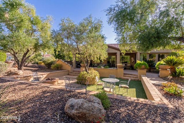 view of yard featuring a patio