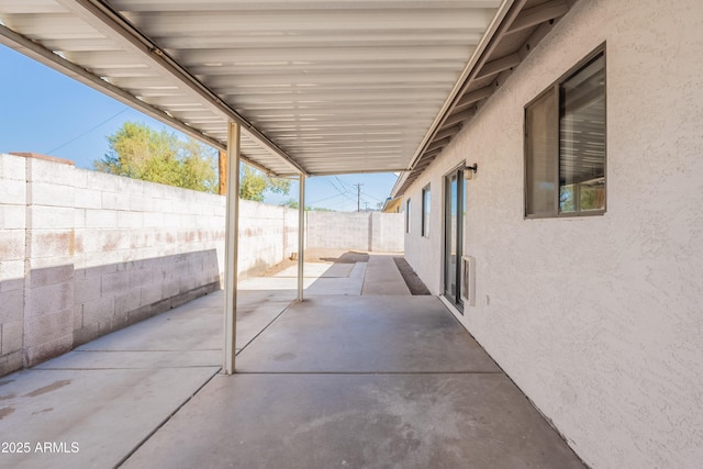 view of patio featuring a fenced backyard