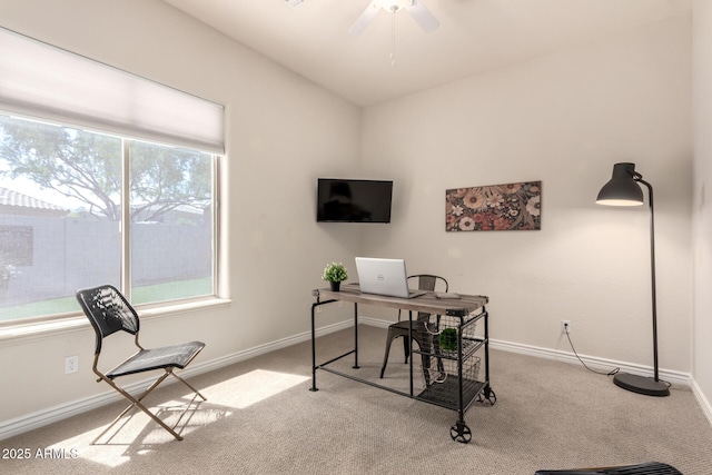 9747 S 182nd Dr, Goodyear, AZ 85338 - office area with ceiling fan, baseboards, and carpet floors