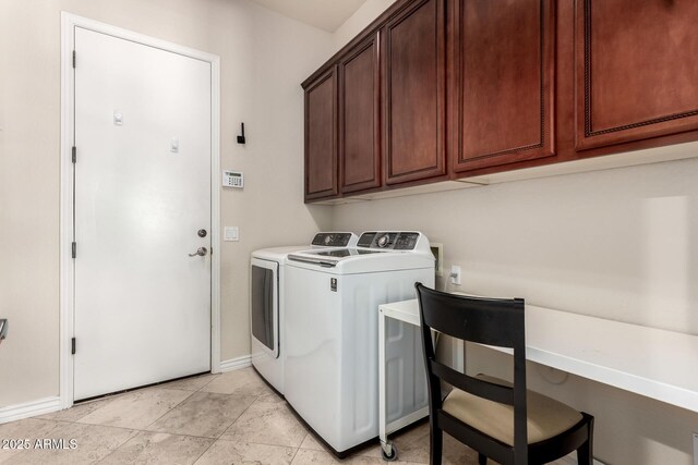 9747 S 182nd Dr, Goodyear, AZ 85338 - laundry area with independent washer and dryer, baseboards, and cabinet space