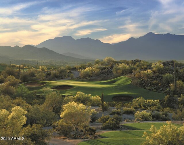 9747 S 182nd Dr, Goodyear, AZ 85338 - view of property's community with a mountain view, view of golf course, and a lawn