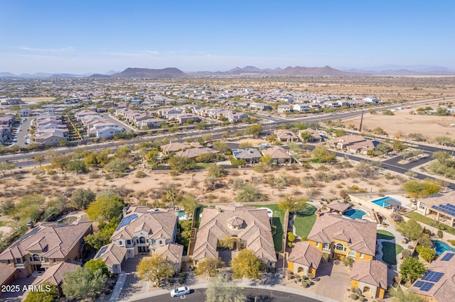 aerial view with a mountain view