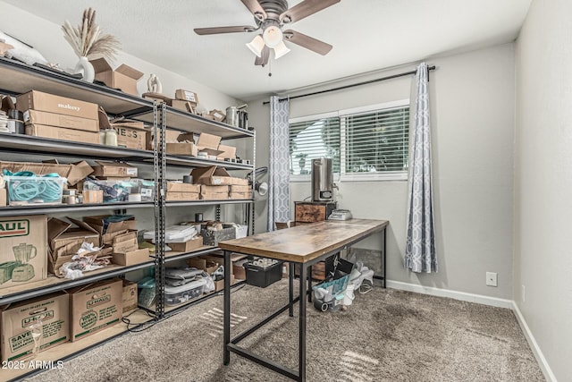 591 N Cheri Lynn Dr, Chandler, AZ 85225 - carpeted home office with ceiling fan and baseboards