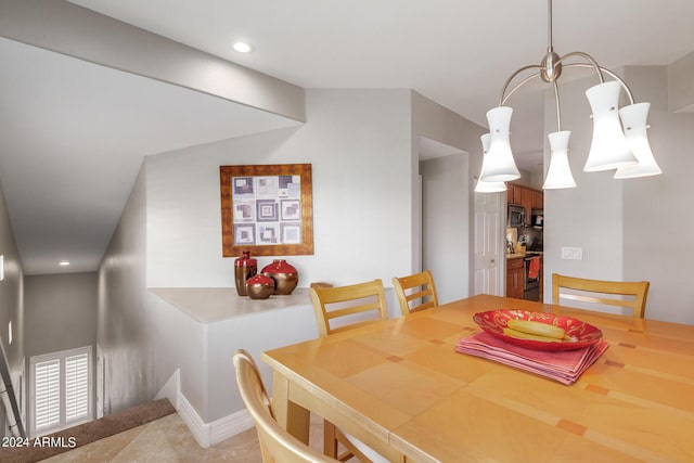 view of dining area