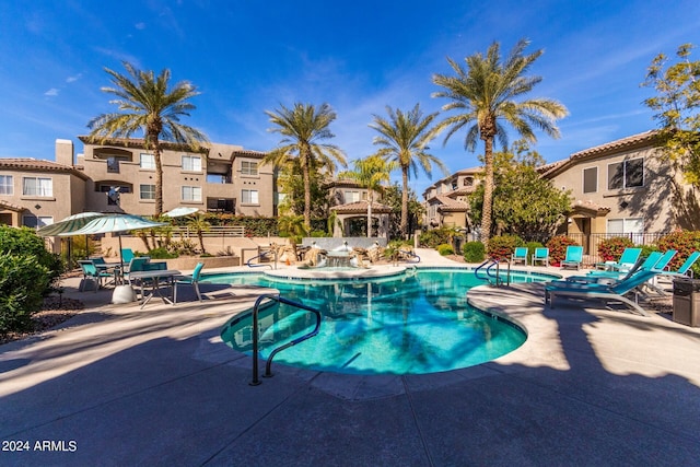 view of pool with a patio area