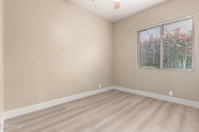 22322 N 77th St, Scottsdale, AZ 85255 - spare room with light wood-type flooring, ceiling fan, and baseboards
