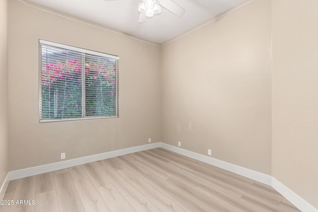 22322 N 77th St, Scottsdale, AZ 85255 - spare room with light wood finished floors, ceiling fan, and baseboards