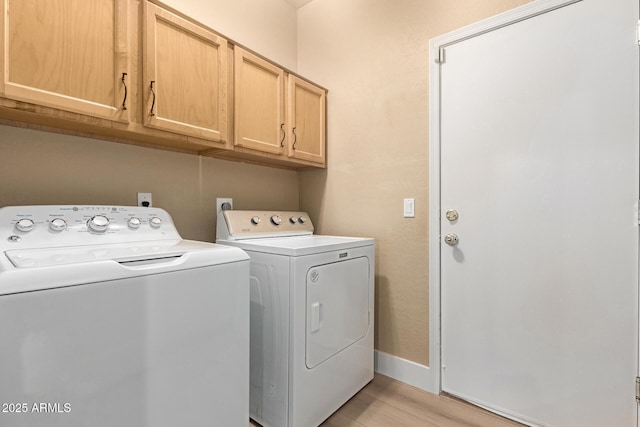 22322 N 77th St, Scottsdale, AZ 85255 - washroom with cabinet space, separate washer and dryer, light wood-style floors, and baseboards