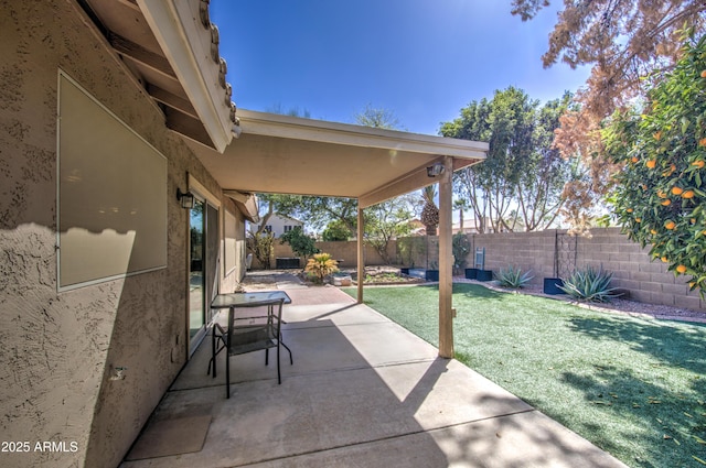 view of patio / terrace featuring a fenced backyard