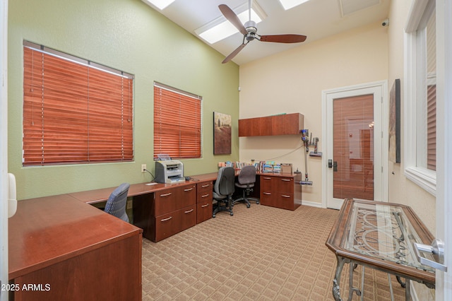 9820 N Central Ave Unit 212, Phoenix, AZ 85020 - office area featuring a ceiling fan and light carpet