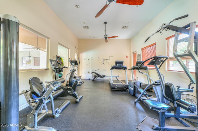 9820 N Central Ave Unit 212, Phoenix, AZ 85020 - workout area featuring ceiling fan