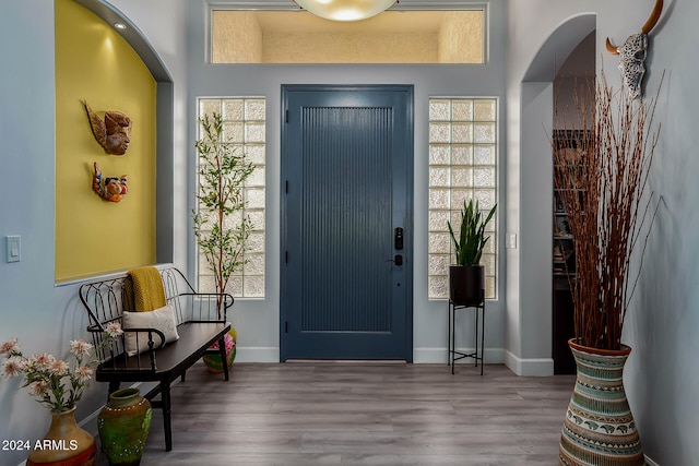 entrance foyer featuring light wood-type flooring