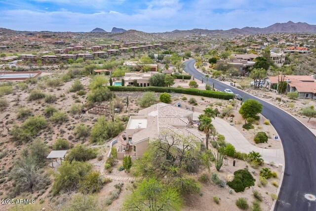 16507 E Trevino Dr, Fountain Hills, AZ 85268 - drone / aerial view featuring a residential view and a mountain view