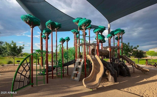 view of community jungle gym