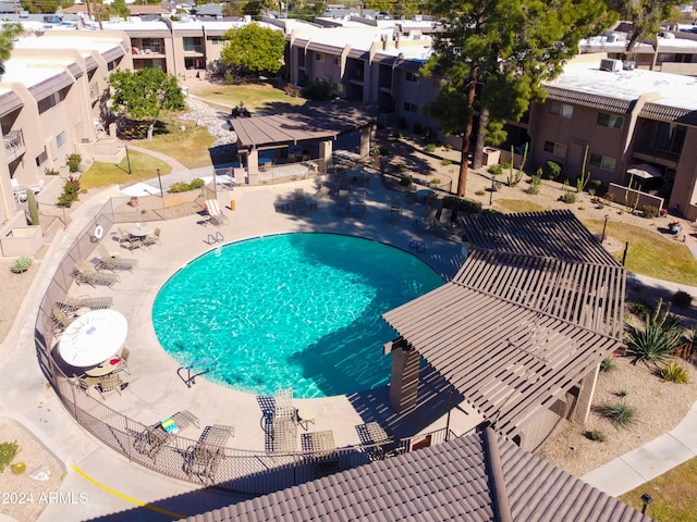 view of pool featuring a patio