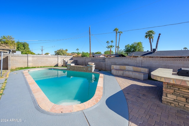 view of pool featuring a patio