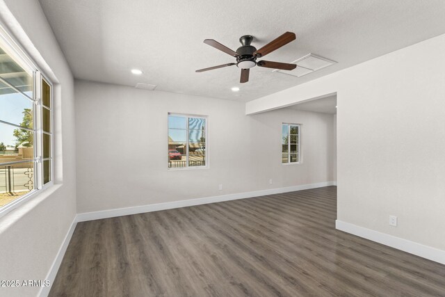 4048 W Granada Rd, Phoenix, AZ 85035 - empty room featuring ceiling fan, wood finished floors, and recessed lighting