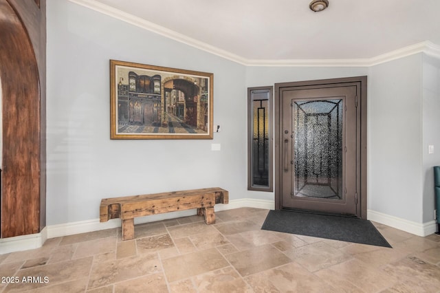 foyer entrance with ornamental molding