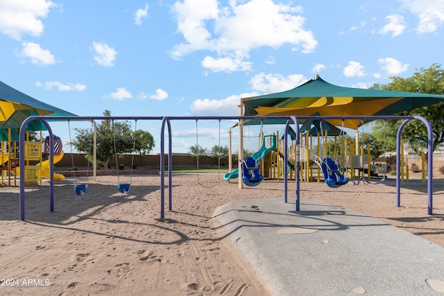 view of community jungle gym