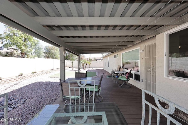 view of patio with a deck