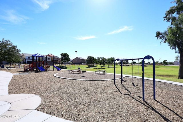 view of play area with a lawn