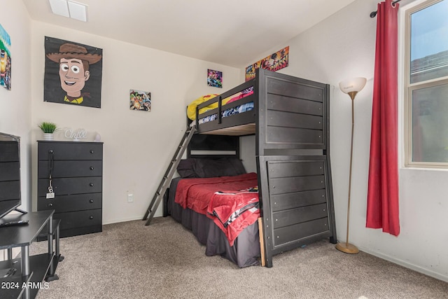 bedroom with carpet floors