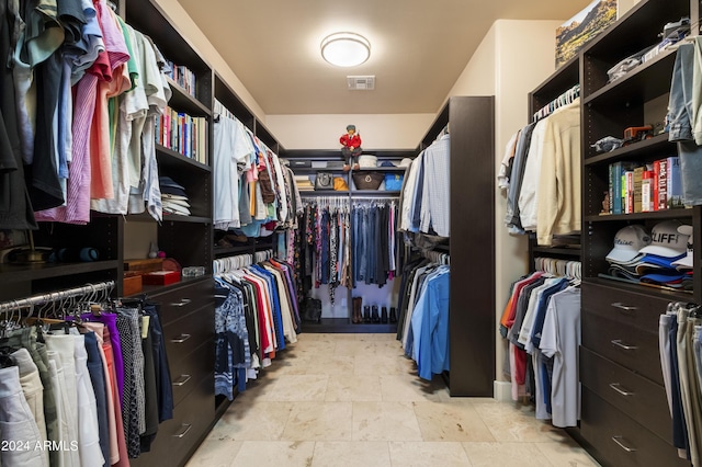 walk in closet featuring visible vents