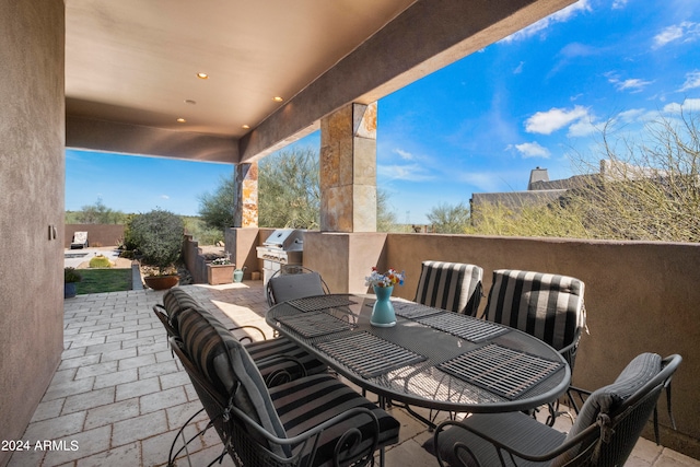 view of patio featuring area for grilling