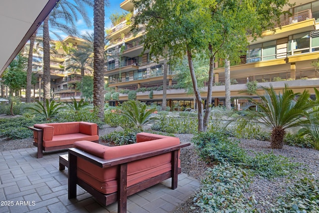 view of community featuring a patio