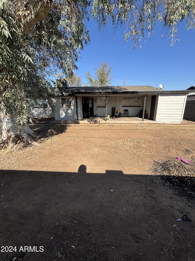 view of front of home with a patio area