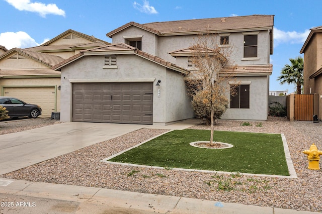 view of front of house with a garage