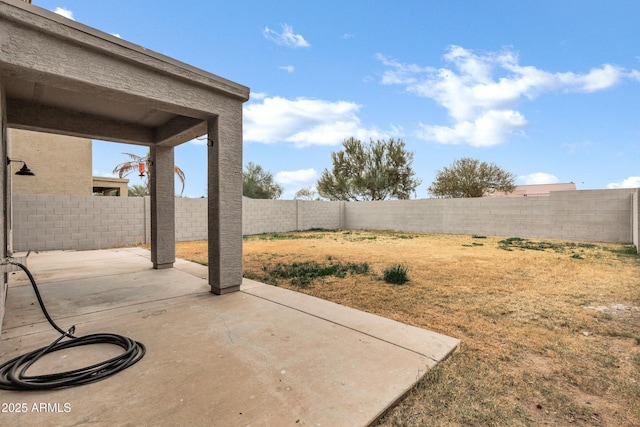 view of yard with a patio area