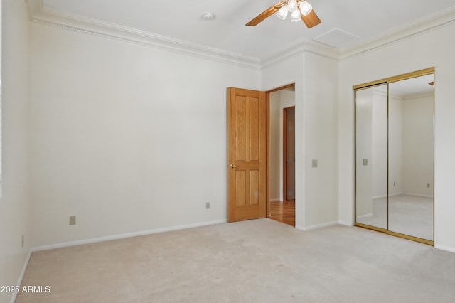 889 E Dealers Choice Ln, Payson, AZ 85541 - unfurnished bedroom featuring crown molding, carpet, baseboards, and a closet