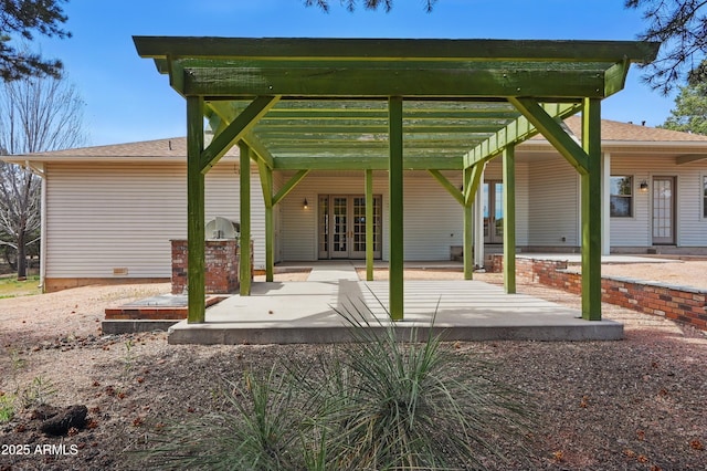 889 E Dealers Choice Ln, Payson, AZ 85541 - exterior space with a patio, roof with shingles, and french doors