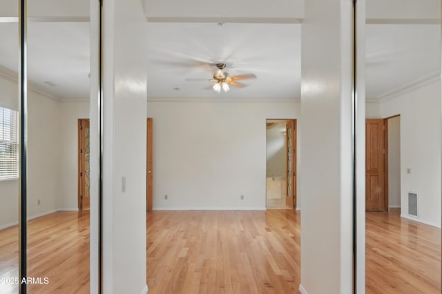 889 E Dealers Choice Ln, Payson, AZ 85541 - hall featuring crown molding, baseboards, wood finished floors, and visible vents