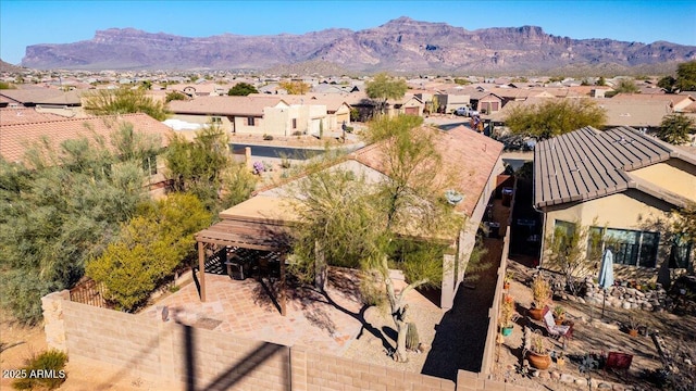 aerial view with a mountain view