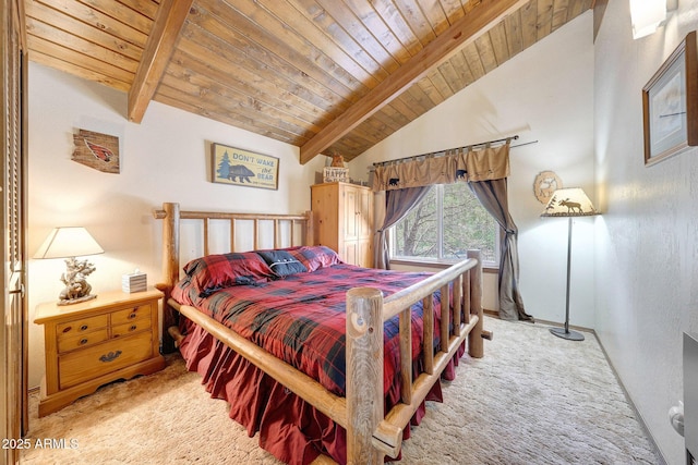 17425 Sequoia Dr, Munds Park, AZ 86017 - bedroom with wood ceiling and light carpet
