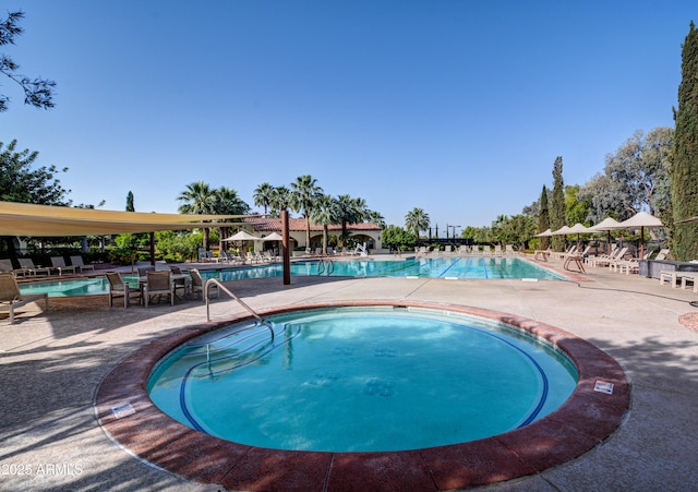 view of pool with a patio