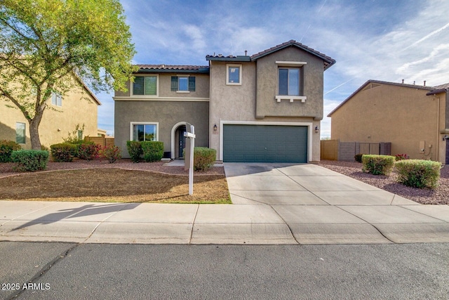 view of front of property featuring a garage