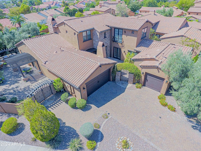 aerial view with a residential view