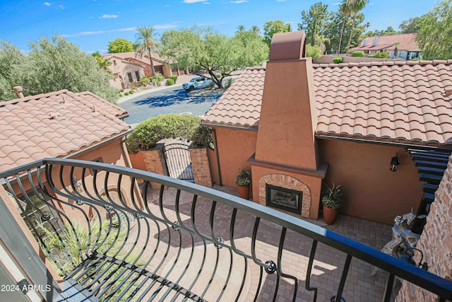 balcony with a residential view