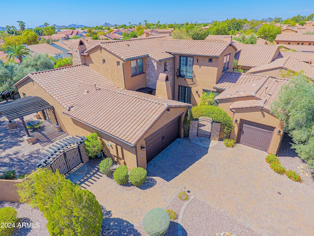 bird's eye view with a residential view